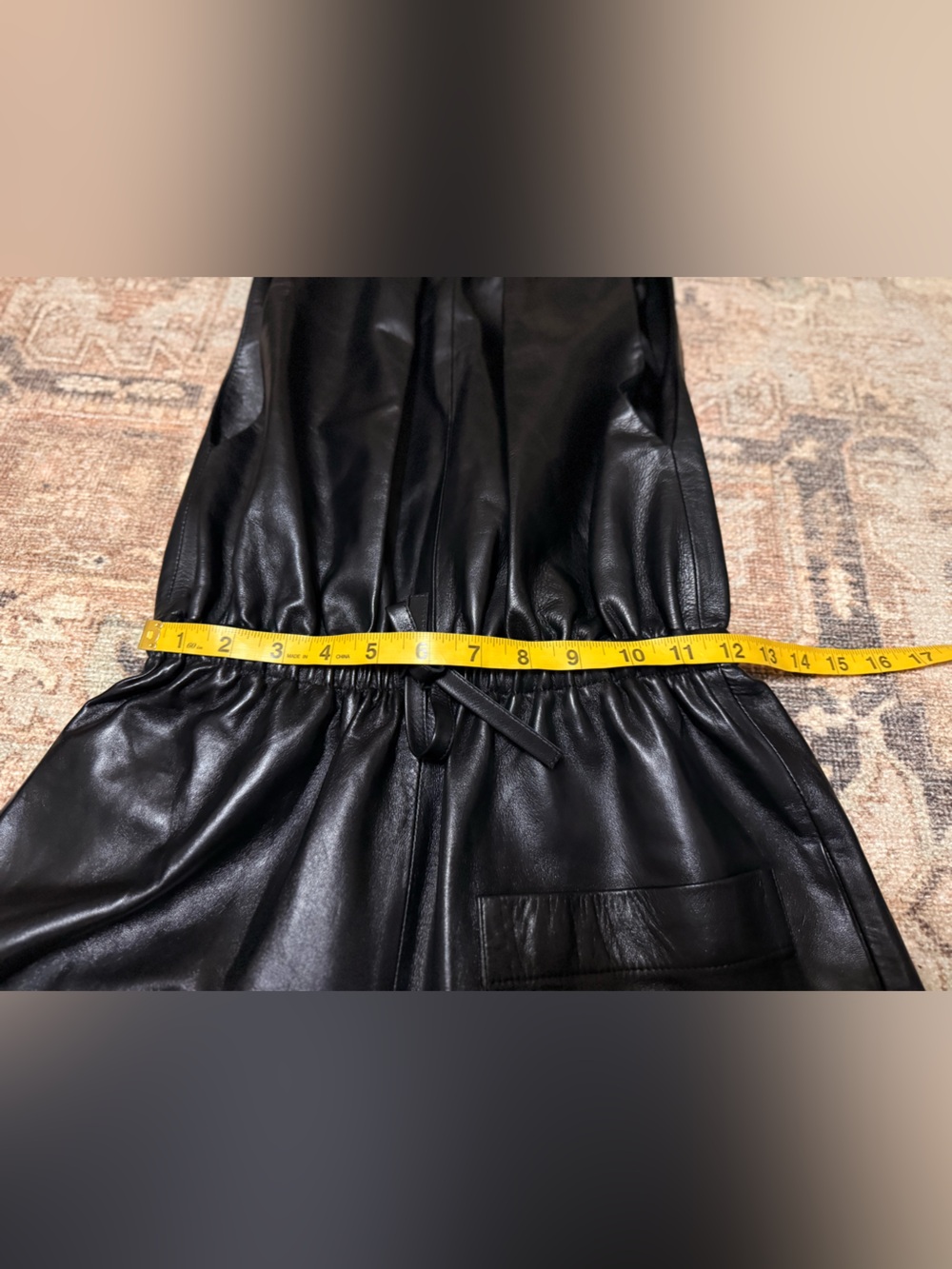 PHOEBE PHILO 💯 % lamb -Leather jumpsuit with Sleeveless Silhouette - Picture 15 of 16